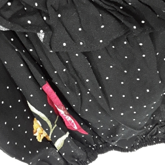 Forever 21 Tank Top Floral Cropped Ruffle Straps Summer Casual Womens Size M - Picture 2 of 5